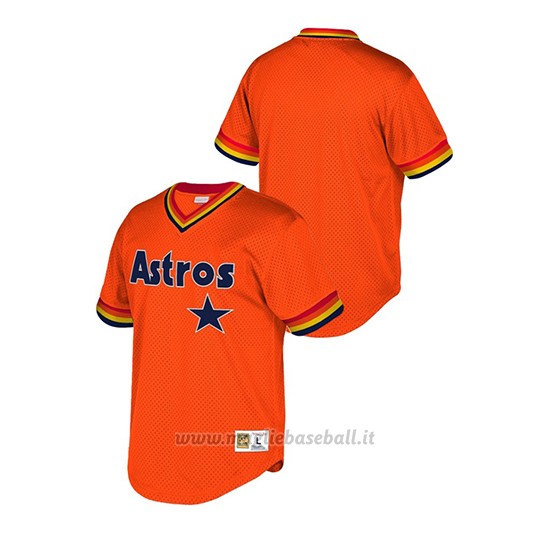 Maglia Baseball Uomo Houston Astros Cooperstown Collection Mesh Wordmark V-neck Arancione